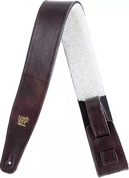 ERNIE BALL 4138 Guitar Strap ITALIAN LEATHER STRAP WITH FUR PAD Italian Leather Strap Chestnut with Fur [Genuine Product]