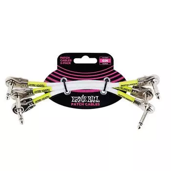 ERNIE BALL 6052 Patch Cable 3 Pack 6 дюймов PATCH CABLE 3Pack Белый [Оригинальный продукт] УГОЛ/УГОЛ 15.24 см белый