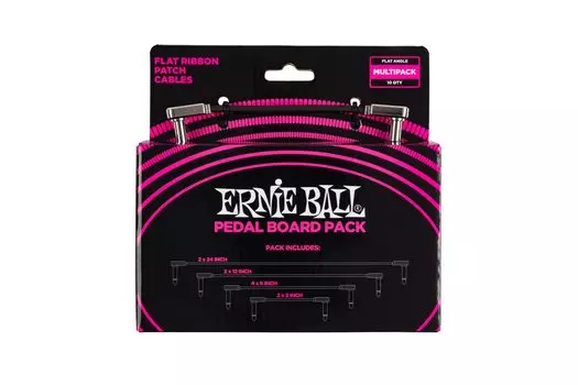 ERNIE BALL 6224 Flat Ribbon Patch Cable Pedal Board Multipack [Genuine] чёрный