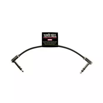 ERNIE BALL 6408 Flat Ribbon Stereo Patch Cable Black 6 inches 15cm EB 6408 FLAT RIBBON STEREO PATCH CABLE BK [Genuine] 6 чёрный