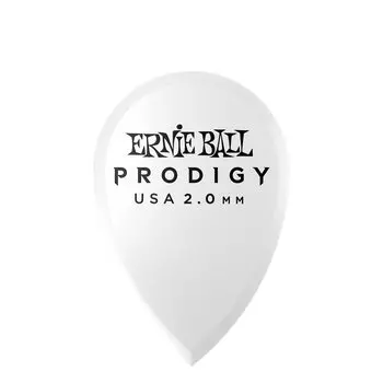 ERNIE BALL 9336 Guitar Pick WHITE TEARDROP PRODIGY Teardrop Delrin White 6 Pack [Genuine Product] 2.0mm