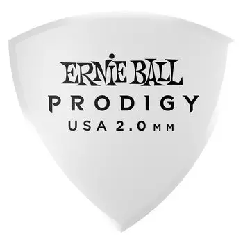 ERNIE BALL 9338 Guitar Pick WHITE LARGE SHIELD PRODIGY Triangle Large Delrin White 6 Pack [Genuine] 2.0mm белый
