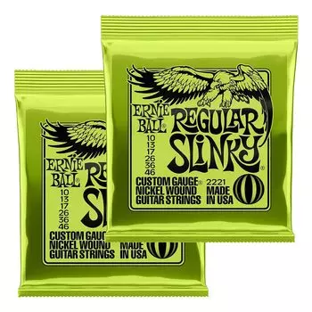 ERNIE BALL Ernie Ball Струны для электрогитары REGULAR SLINKY 2221 Regular Slinky 2Set Pack (10-46)