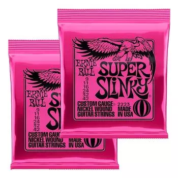 ERNIE BALL Ernie Ball Струны для электрогитары SUPER SLINKY 2223 Super Slinky 2Set Pack (09-42)