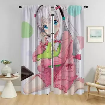 Eromanga Sensei Хэллоуин украшения шторы для гостиной занавески перегородки домашнего интерьера шторы 2 шт оттенки кухня W50xH70cmx2pcs