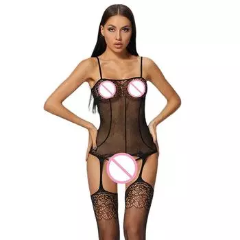 Erotic Hot Bodysuits For Women Sexy Fishnet Lingerie Babydoll Porno Underwear Mesh Bodystockings For Lady Hollow Out Costume Set XXS