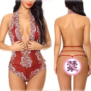 Эротическое белье, сексуальное многоцветное принтованное цельное женское белье с глубоким V-вырезом и открытой спиной S