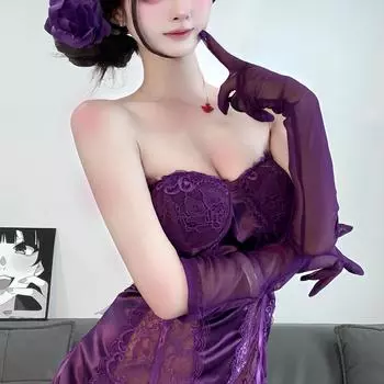 Эротическое нижнее белье, Перчатки с длинным рукавом, Ультратонкая и гладкая кружевная отделка, Маслянистый и блестящий, Сексуальный, Чистое желание, Соблазн и эластичность One Size