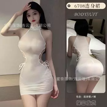 Эротическое нижнее белье, сексуальная женская пижама, подтяжки, горячая перспектива тонкой ночной рубашки, облегающий маленький комплект груди average size