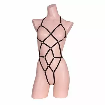 Erox Midnight Labyrinth Satin Net Teddy