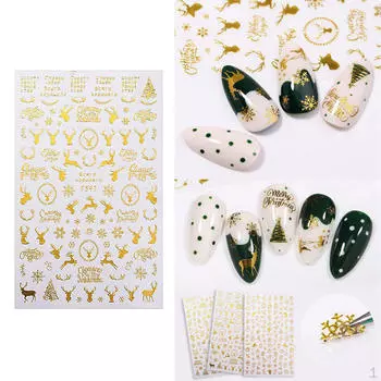 ers DIY наклейки для ногтей с подложкой для украшения ногтей и ногтей, идеальное домашнее использование Snowflake+Reindeer