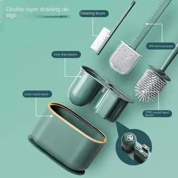 Ершик для унитаза, устанавливаемый на стену без пробивки отверстий, многофункциональные силиконовые инструменты с кронштейном, наборы аксессуаров для ванной комнаты белый