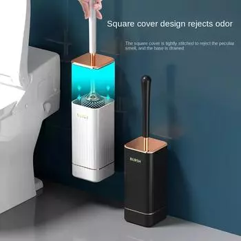 Ершики для унитаза и набор держателей для унитаза Подвесная щетка для ванной комнаты Глубокая очистка Мягкие щетинки из термопластичной резины Без проколов для домашнего хозяйства белый