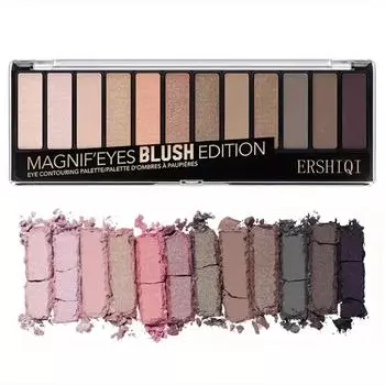 ErshiQI 12-цветная палитра теней для век: Перламутровые, матовые и мелко блестящие тени 01#