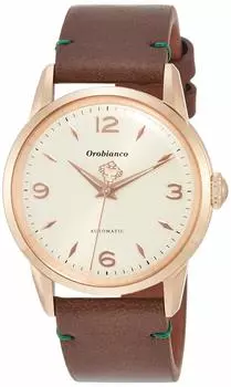 ERUDITO Watch Stainless Steel Gold Ivory Dial Leather Automatic Winding 38mm Regular Import Brown [Orobianco] (Rose Coating) OR0073-1 Men s
