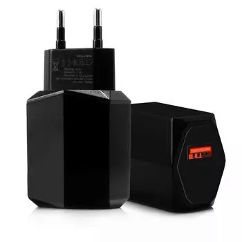 ЕС быстрая зарядка мобильного телефона зарядное устройство головка Usb2.4a 5V/9V/12V интеллектуальное дорожное зарядное устройство головка чёрный