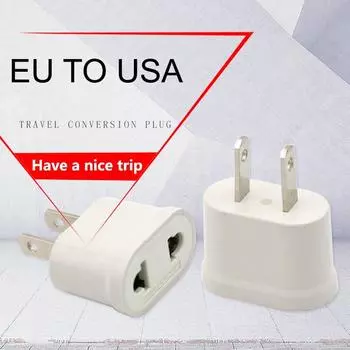 ЕС, ЕВРО, Европа в США, США, настенная розетка переменного тока, мини-легкая вилка, адаптер для зарядного устройства, преобразователь, 2-контактная розетка US Plug белый