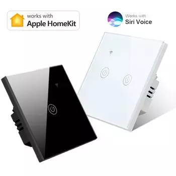 ЕС Wi-Fi настенный сенсорный сенсорный переключатель 220 В Homekit умный переключатель 1/2 банды Siri голосовое управление WIFI умный дом 1 Gang 1 Way белый