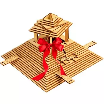 ESC WELT Quest Pyramid 3D Puzzle Box Crew Box Brain Teasing Wooden Puzzle Difficult Puzzle with Secret Pyramid Escape Game Unique 3D Puzzle Box для