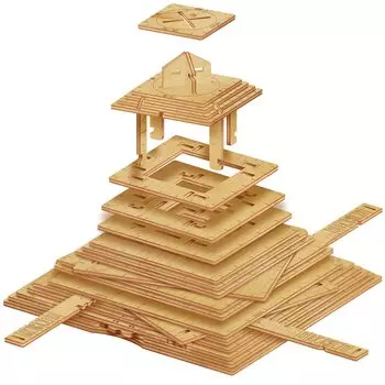 ESC WELT Quest Pyramid 3D Puzzle Game 3 in 1 Puzzle Box Модель Build Escape Room Деревянные головоломки Деревянные головоломки Подарочная коробка Логическая игра-головоломка Коробка-головоломка