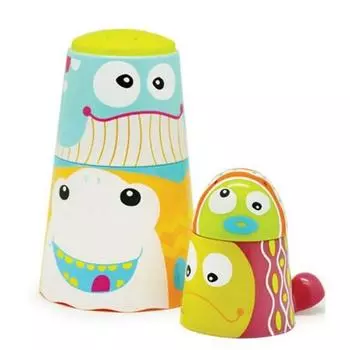 Escabo 1234 Bath Play Cup Stacking 4P Toy Set, корейские игрушки для ванной