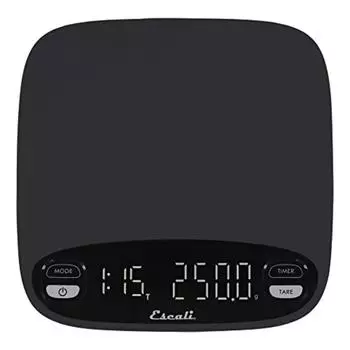 Escali Versi Coffee Scale with Timer Weigh up to 6.6 lbs 3 000 Grams Rechargeable - Black Standard United States