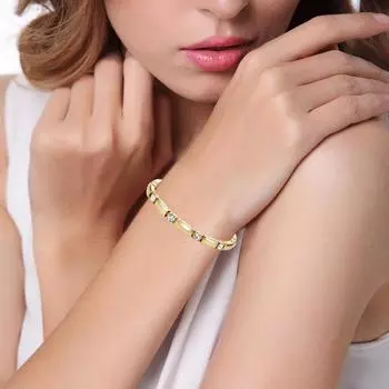Escalus Новые модные кристаллы Магнитные украшения Тонкий женский браслет для женщин Модные браслеты золотого цвета с подвесками на запястье