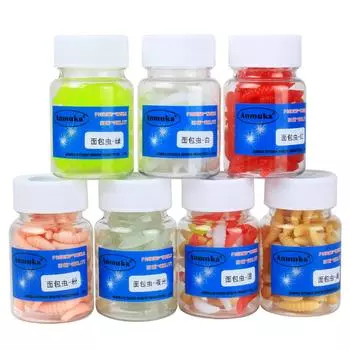 80 шт. 2 см рыболовная приманка мягкая пластиковая искусственная личинка червь мягкая приманка Mixed,80pcs