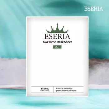 Eseria Awesome EGF Dual Functional Whitening Wrinkle Improvement Mask Pack, 1 коробка, 10 листов
