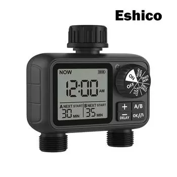 Eshico 2025 новейший цифровой таймер для воды с 2 выходами, независимое программирование зоны A/B, регулируемый разбрызгиватель, простая установка