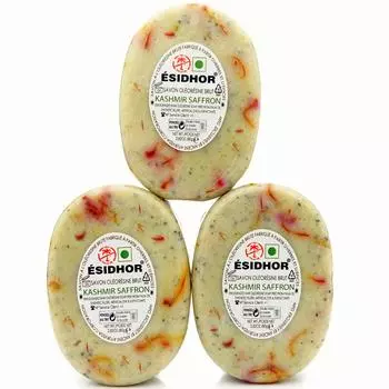 Esidhor Kashmir Saffron & Sheabutter, натуральное отшелушивающее мыло для мужчин и женщин — упаковка из 3 шт. 80g 3