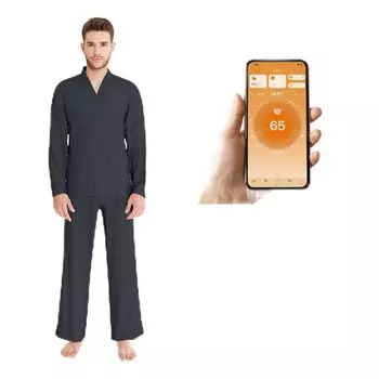 eSleepy in Sleep измерение длинный открытый перед Tencel размер M [Сделано в Японии] ночная одежда, рукава, воротник, тип, смесь, мужская, темно-синий,