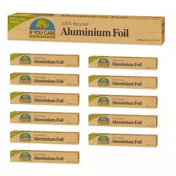 Если вам не все равно, переработанная алюминиевая фольга, стандартная ширина 29 см x 10 м, 1 рулон x 12 шт., набор IYCL12016XX1, экологически чистые переработанные ресурсы, 100%