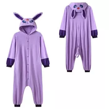 Espeon косплей костюм для взрослых кигурум комбинезон для Хэллоуина одежда для всего тела цельная пижама S фиолетовый