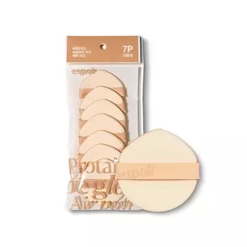 espoir BE GLOW NEW CLASS AIR PUFF 7 Pieces BE GLOW NEW CLASS AIR PUFF Smooth Skin Cushion Foundation Sponge Soft Makeup Fluffy Adherence Air Puff Kore