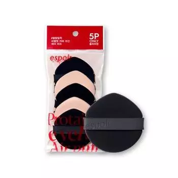 espoir BE VELVET AIR PUFF 5 pieces BE VELVET AIR PUFF Cushion Foundation Makeup Puff Makeup Sponge Drop Shape Fluffy High Adherence Espoir Official