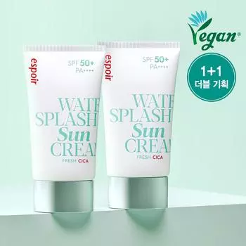 Espoir Солнцезащитный крем Water Splash Fresh Cica, двойной набор 60 мл
