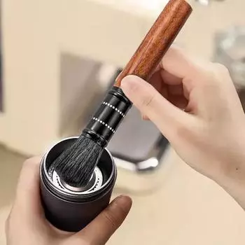 Espresso Brush Wooden Handle Cleaning Brush 16.9cm Flexible Coffee Powder Brush Soft Espresso Machine Cleaning Brush For Home