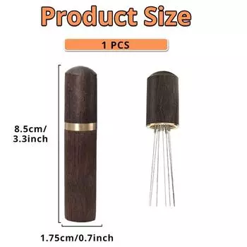 Espresso Coffee Stirrer Portable Espresso Distribution Tools 5 Needles Natural Wood Handle коричневый