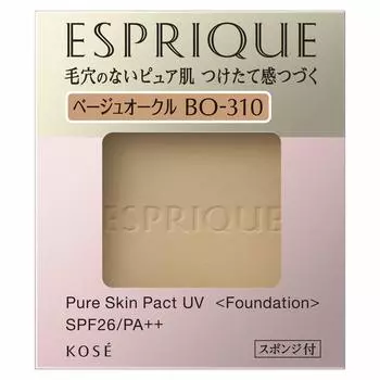 ESPRIQUE Pure Skin Pact UV Beige Ocher Refill 1 шт. Тональная основа Pore Uneven Color Cover BO-310 9,3 г SPF26/PA++