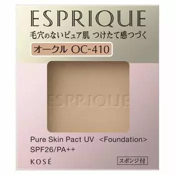 ESPRIQUE Pure Skin Pact UV OC-410 Ocher 9.3g Refill 1 Piece Foundation SPF26/PA++ Pore Unalign Color Cover