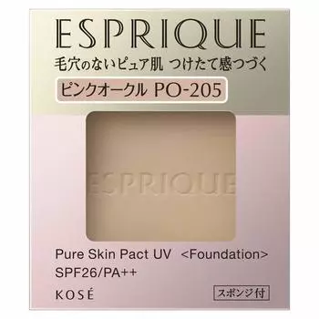 ESPRIQUE Pure Skin Pact UV Pink Ocher Refill 1 шт. Тональная основа Pore Uneven Color Cover PO-205 9,3 г SPF26/PA++