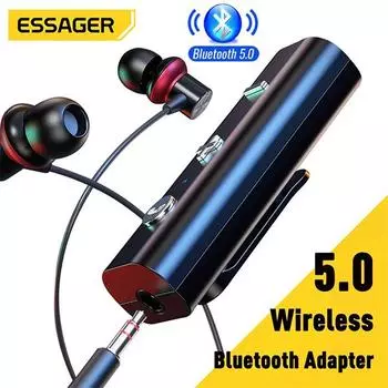 Essager Bluetooth адаптер 5,0 беспроводной Bluetooth-приемник для наушников с разъемом 3,5 мм Aux Bluetooth-передатчик аудио для наушников