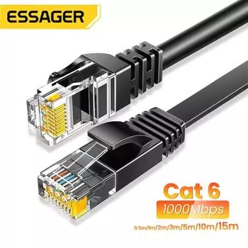 Essager Ethernet-кабель Cat6 Lan-кабель 10 м UTP Cat 6 RJ 45 Разветвитель сетевого кабеля RJ45 Витая пара Патч-корд для маршрутизатора ноутбука