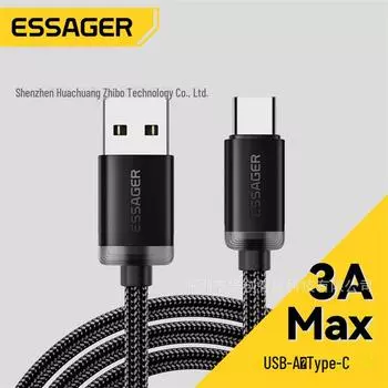ESSAGER Quartz Series 3A кабель для быстрой зарядки Type-C для мобильных телефонов 1m