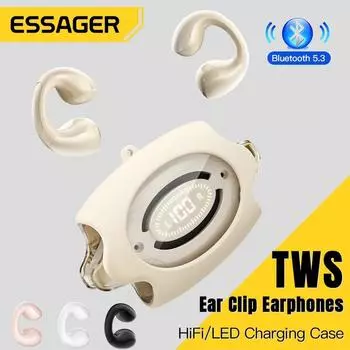 Essager TWS Наушники-клипсы Bluetooth Стерео Спортивные Водонепроницаемые Гарнитуры Йога Мужской Женский Спортивные Клипсы Беспроводные Наушники