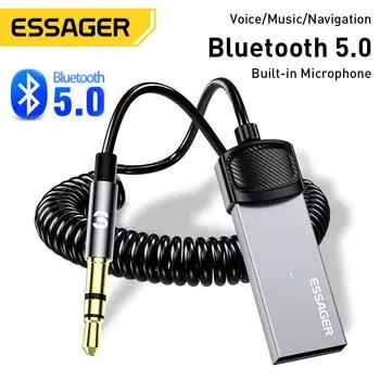 Essager USB Bluetooth Aux адаптер Dongle USB на разъем 3,5 мм аудио беспроводной комплект громкой связи для автомобильного стереоприемника USB-передатчик