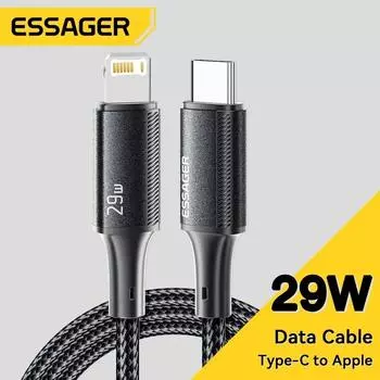 Essager USB C кабель для iPhone 14 13 12 11 pro Max 8 Plus 20 Вт кабель для быстрой зарядки Type C к Lighting Date Wire для iPad Macbook 1m синий