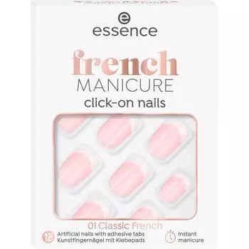 Essence French Manicure Click-On Nail Tips 01, 12 Pieces