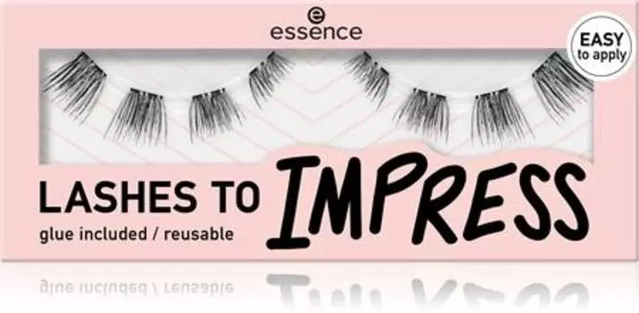 essence LASHES TO IMPRESS false eyelashes with glue included TU прозрачный